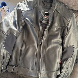 Tourmaster Element Leather Motorcycle Jacket, Black, Men’s